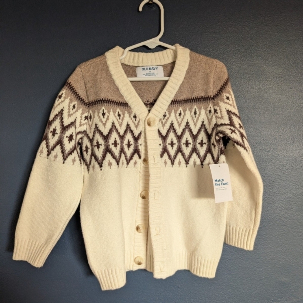 [NWT] Old Navy | Fair Isle Sweater in Cream and Brown